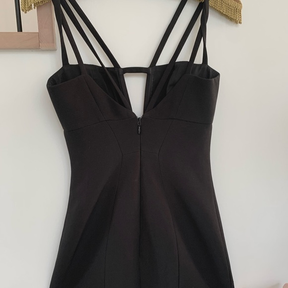 BCBGMaxAzria | 0 | Long Black Evening Prom Crisscross Back Dress - Picture 9 of 10